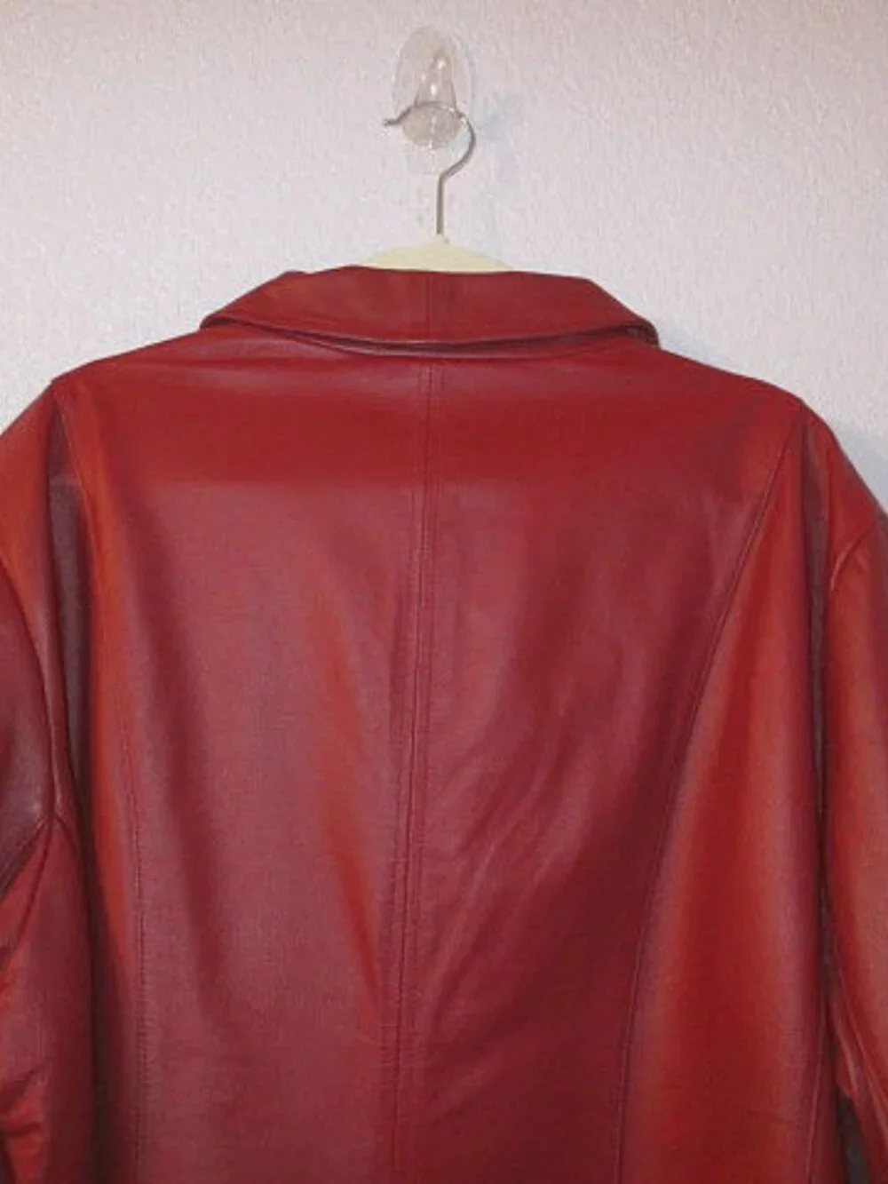 Vtg East 5th Red Nappa Leather Jacket Size 3X Pockets Car Coat Old Money 90s Y2K